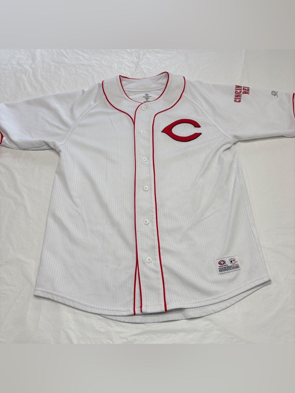 MLB Cincinnati Reds True Fan White Baseball Jersey Men’s Medium